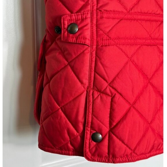 Polo Ralph Lauren Red Quilted Vest Sleeveless Jacket Womens M Medium - Picture 5 of 7
